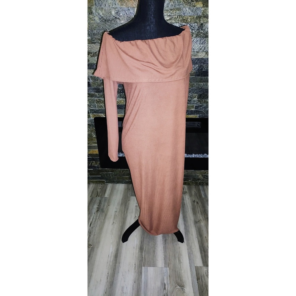 Chocolate Brown Off The Shoulder Dress Size XL NEW